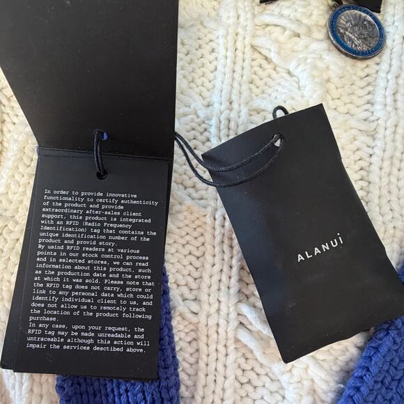 ALANUI: Men's "College Prep" Style White Cotton Cardigan - S - Picture 7 of 7